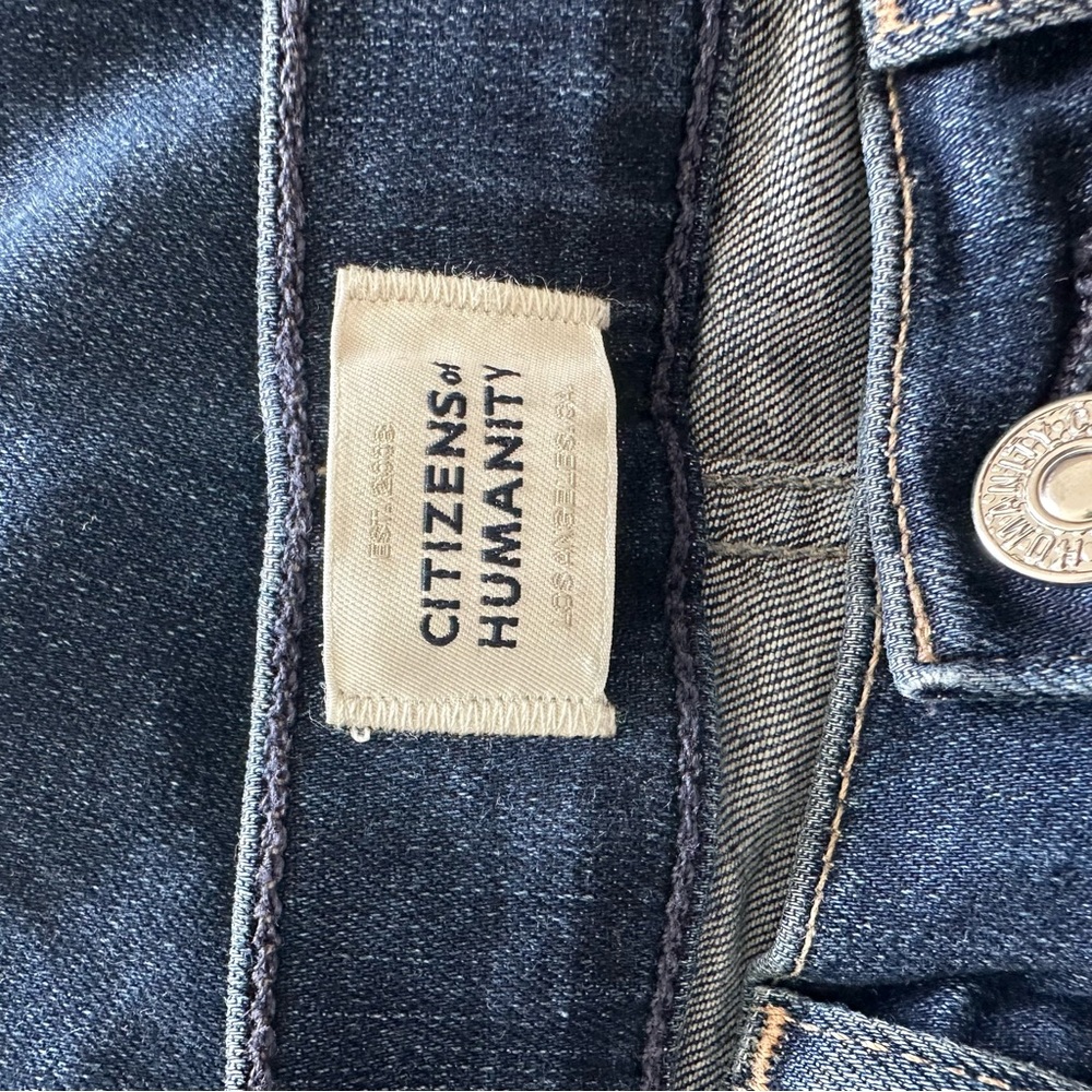Citizens of Humanity (24) Isola Mid Rise Slim Crop Med/Dark Wash Denim Jeans - Picture 10 of 13